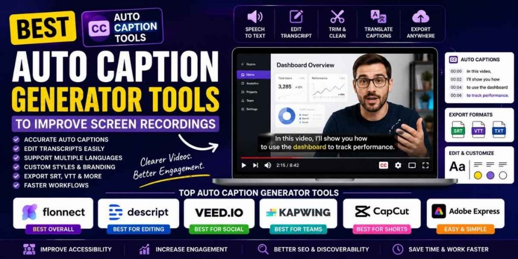 Best Auto Caption Generator Tools to Improve Screen Recordings